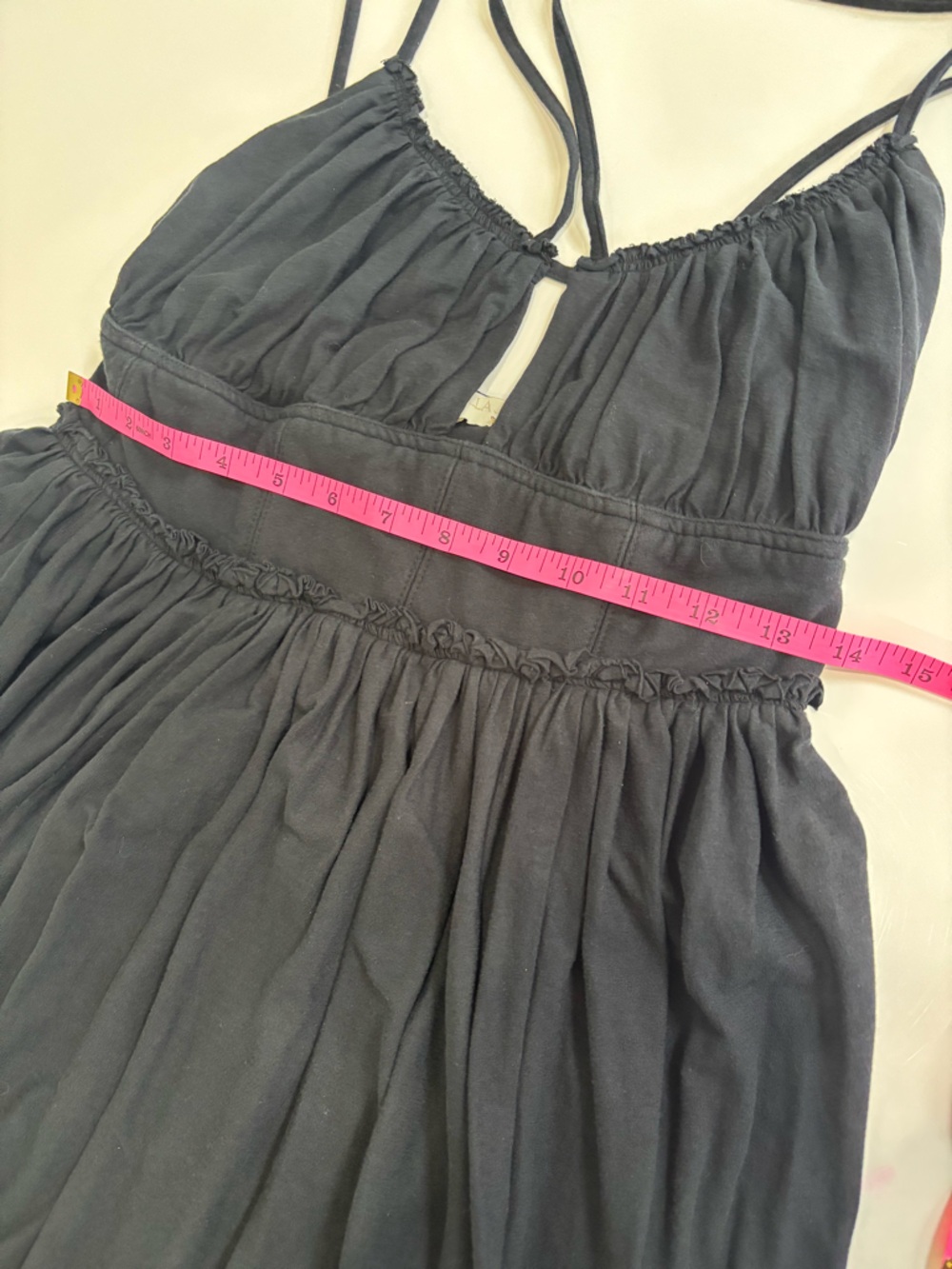 Ulla Johnson Black Midi Dress Tie Strap Empire Waist Flowy Size XS/S - Picture 8 of 9